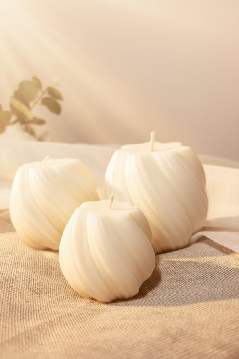 Sculptural Swirl Candles