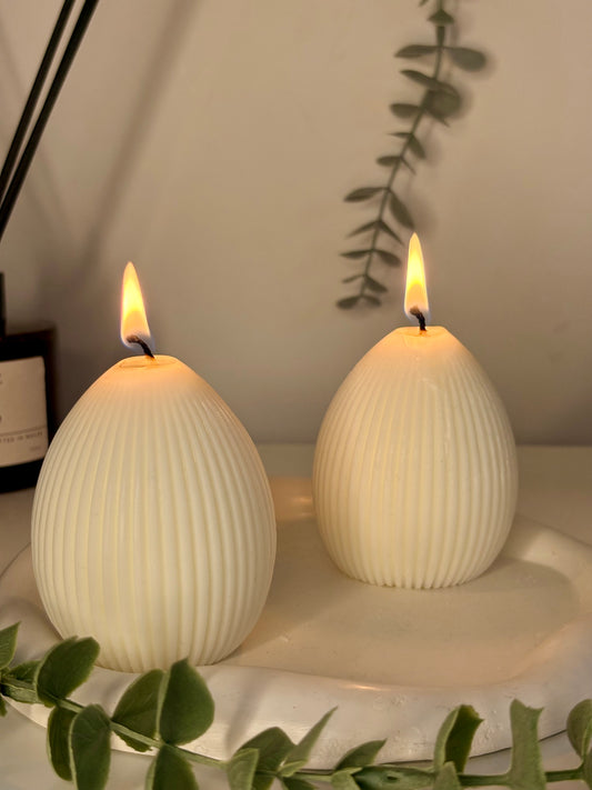 Ribbed Easter Egg Candle