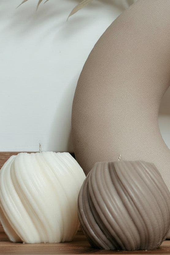 Sculptural Swirl Candles