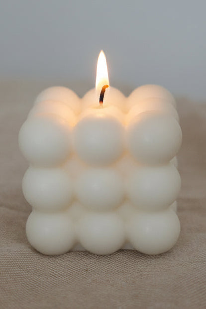 White candle bubble mould